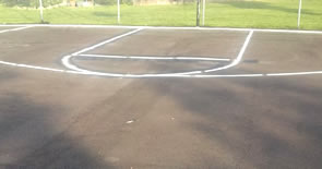 basketball court sprayed lines